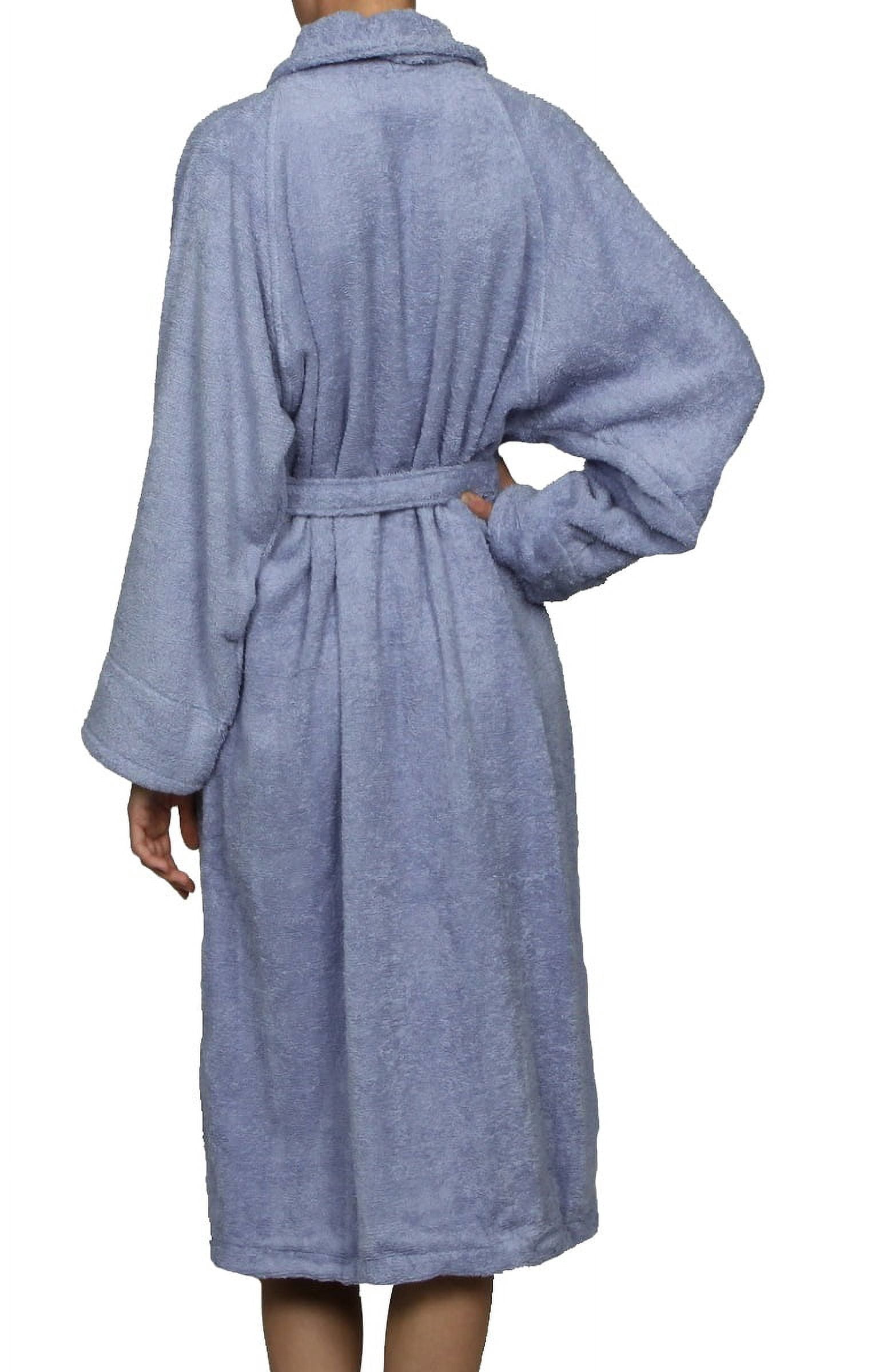 Superior Terry Cotton Adult Unisex Soft Lightweight Bathrobe, Extra Large, Blue
