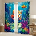 thumbnail image 2 of Erosebridal Sea Turtle Seahorse Curtains for Living Room,Underwater World 30%-50% Blackout Curtains Set of 2 (38x45),Marine Room Decorative, 2 of 6