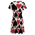 thumbnail image 5 of Casino Fun Dress Fashion Beach Short Sleeve Dresses Female Party Printed Sundress, 5 of 7