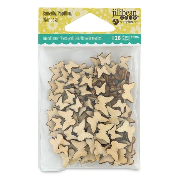 Jillibean Soup Wood Veneer Embellishments - Butterflies