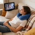 thumbnail image 4 of U-Shaped Neck Pillow for Travel & Office, Polyester Ergonomic Support with Snap Closure, 30x30x8cm in (Blue), 4 of 5