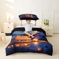 thumbnail image 2 of Catabedysis Happy Camping Twin Duvet Cover,Night Camper Print Twin Bedding For Boys,Multicolor,Black Reversible,2 Pieces,1 Duvet Cover and 1 Pillowcase, 2 of 6