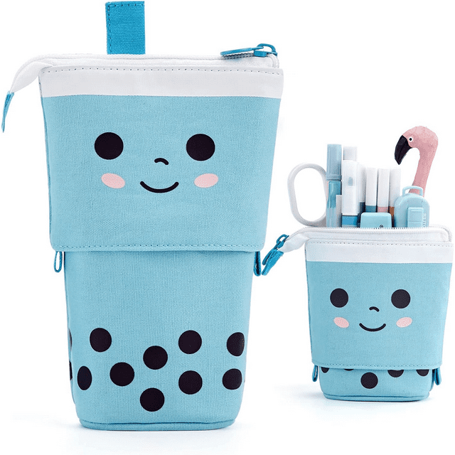 JP Standing Telescopic Pencil Case - Expandable Stationery & Cosmetics Organizer with Non-Slip Base, Portable Storage for Pens, Brushes, Makeup Tools - Durable ABS Material, Easy to Clean
