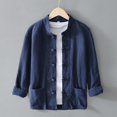 thumbnail image 1 of MYG Mens Chinese Style Long Sleeves Blouse Button Down Tang Suit Uniform Shirts Tops, 1 of 9