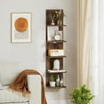 thumbnail image 2 of Costway 2 PCS 5-Tier Wall Shelves Vertical Floating Storage Shelf Unit Wall-Mounted Organizer Rustic Brown, 2 of 9