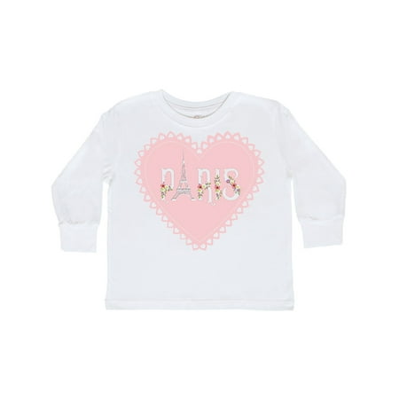 

Inktastic Cute Paris Valentine s Day Heart with Flowers Gift Toddler Boy or Toddler Girl Long Sleeve T-Shirt
