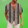 thumbnail image 4 of Camisas Oversize Hombre Camisa de Hombre Camisa de Manga Corta con Botones Camisa Informal con Estampado de Playa de Verano a para Hombre Top (Dark Blue, M), 4 of 5