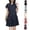 Navy, variant on Stichou Women Two Piece Linen Short Set Drawstring Elastic Waist Pants Round Neck Short Sleeve Shirts Comfy Sweatsuit Soft Outfit Wine 2XL