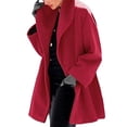 thumbnail image 4 of comerut Women Autumn Winter Shawl Collar Buttons Warm Hooded Jacket Long Coat Outerwear, 4 of 6