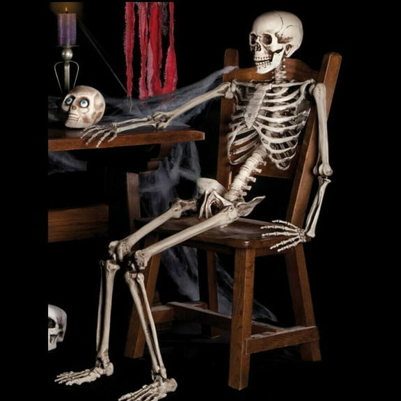 Halloween skull bones Posable Human Skeleton Skull Bones Body Halloween Decoration Party Prop