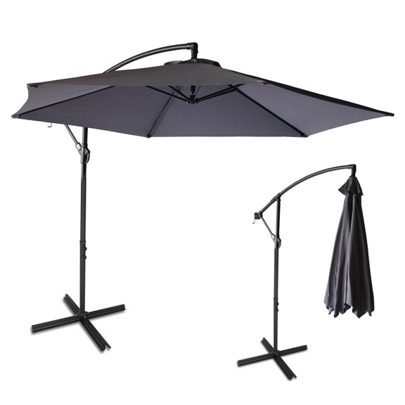 Sombrilla Plegable Para Jardin Playa Y Exteriores Metalica (Gris)
