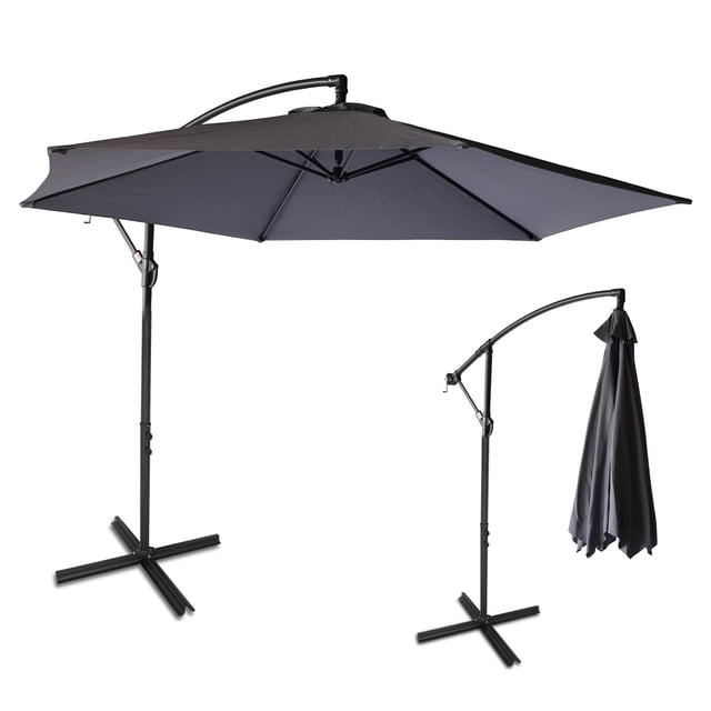 Sombrilla Plegable Para Jardin Playa Y Exteriores Metalica (Gris)