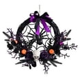 thumbnail image 5 of Kezqiaxn Halloween Wreath Clearance! Artificial Wreaths Skeleton Christmas Ball Haunted House Horror Party Decoration Door Hanging Purple Wreath, 5 of 5