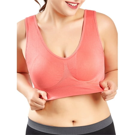 

XXLvision Women s Plus Size Wireless Padded Yoga Sports Bra