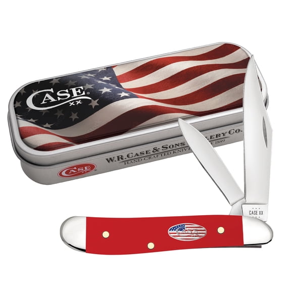 Case XX Knives Peanut Stars & Stripes Red Synthetic Stainless Pocket Knife
