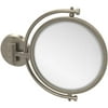 8 Inch Wall Mounted Make-Up Mirror - Antique Pewter / 2X