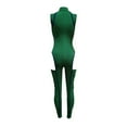 thumbnail image 5 of HBFAGFB Rompers for Women V Neck Sleeveless Backless Tops Fashionable Pleated Jumpsuits Green Size XL, 5 of 5