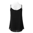 thumbnail image 3 of SSOULM INCH & FIT Women's Sleeveless Pleated Chiffon Layered Cami Tank Top Blouse with Plus Size Made in USA, 3 of 4