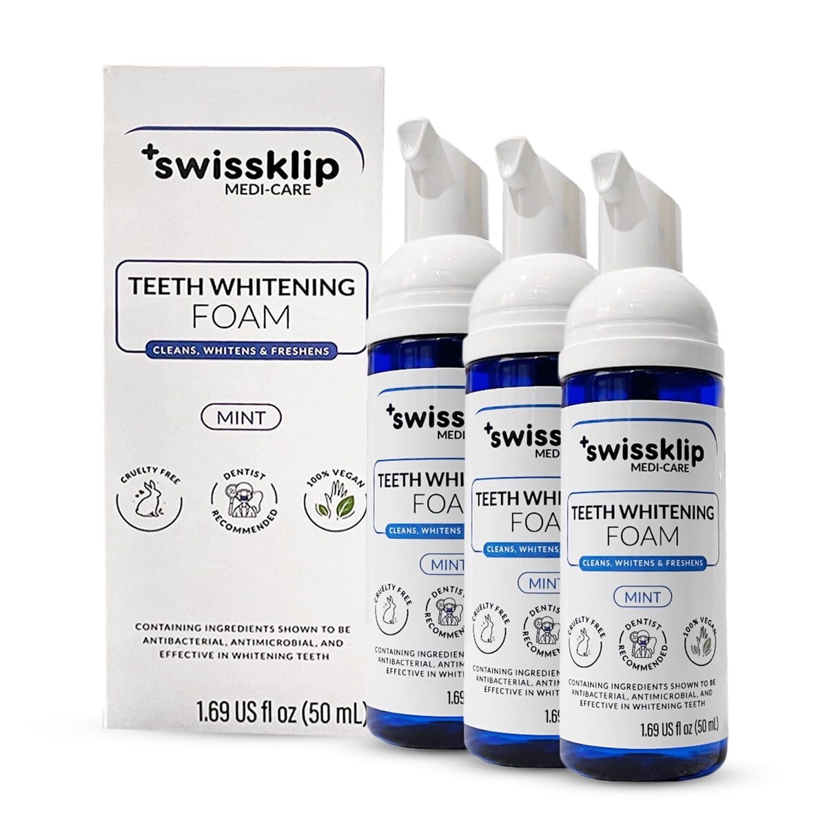 Swissklip Whitening Foam Toothpaste, Gentle Teeth Whitener for