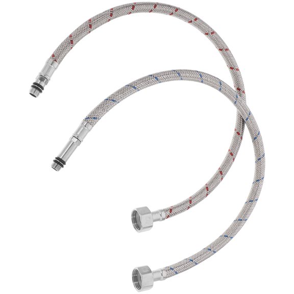 OUNONA Stainless Steel Braided Hose for Kitchen and Bathroom Faucet Connector with Flexible Design and Double Seal Assurance Assorted Color