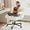 White, variant on Criss Cross Chair with Wheels and Flip-up Arms, Adjustable Height, Teddy Plush Fabric,Pink, for Bedroom, Home Office, Apartment,Vanity