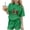 Green, variant on Red Girls Cherry Print 2 Piece Outfit Short Sleeve T-Shirt and Shorts Set Summer Casual Clothes for Kids Polyester Sizes 4-14,Size 4-5T