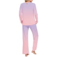 thumbnail image 4 of UAMVSH Womens Pajama Sets 2 Piece Lounge Sets Crew Neck Long Sleeve Top and Elastic Waist Pants with Pockets, 4 of 6