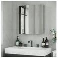thumbnail image 2 of kleankin Bathroom Mirror with Storage Shelves, Bathroom Wall Cabinet Silver + Stainless Steel, 2 of 7