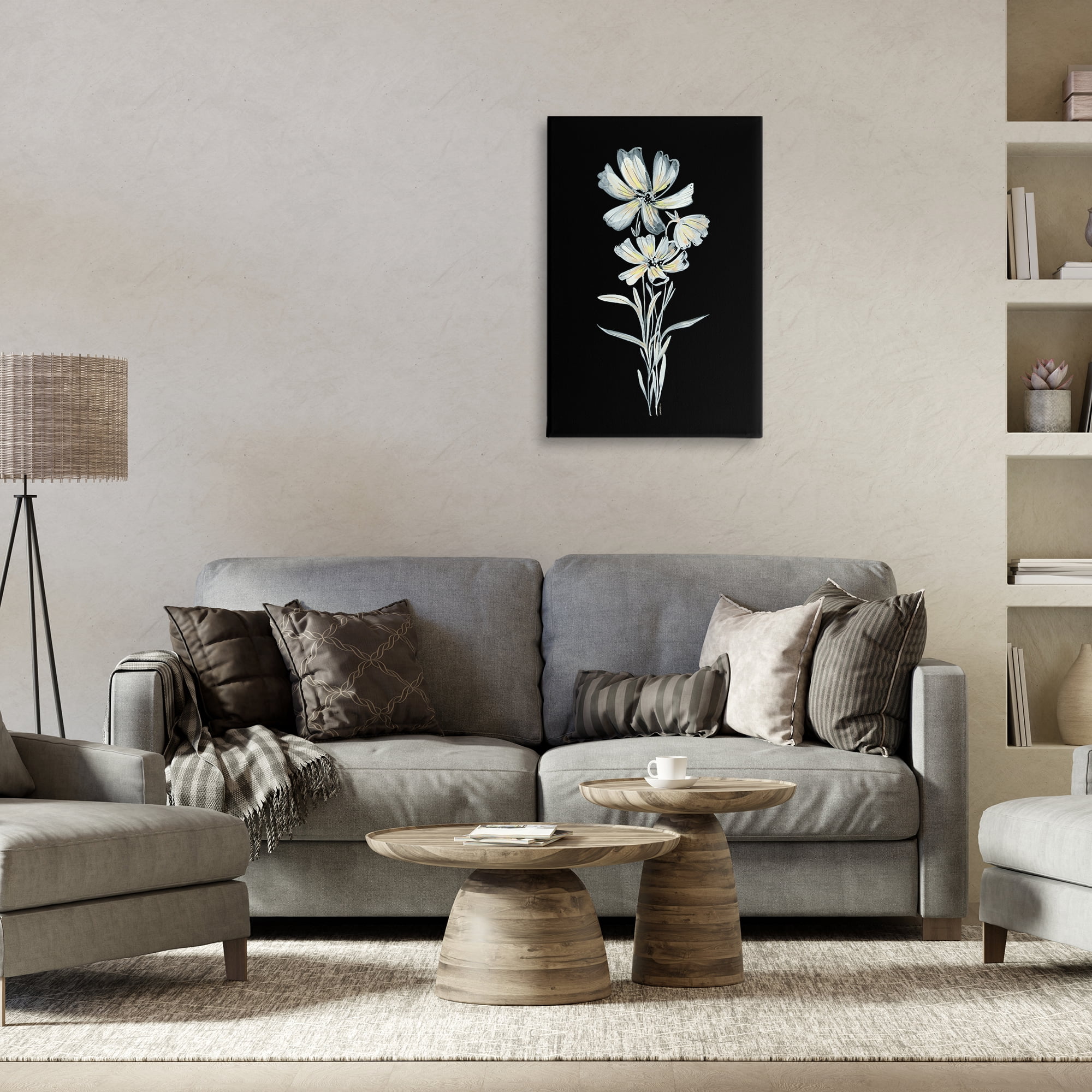 Stupell Industries Tall Floral Stems Plants & Flowers Painting Wrapped Canvas Art Print Wall Art, 20 x 30