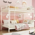 thumbnail image 1 of Garvee Twin Over Twin Metal Bunk Bed, Ladder & Guardrails, Heavy Duty, 400lbs Capacity, No Box Spring, Easy Assembly, Beige, Safe Design, 1 of 7
