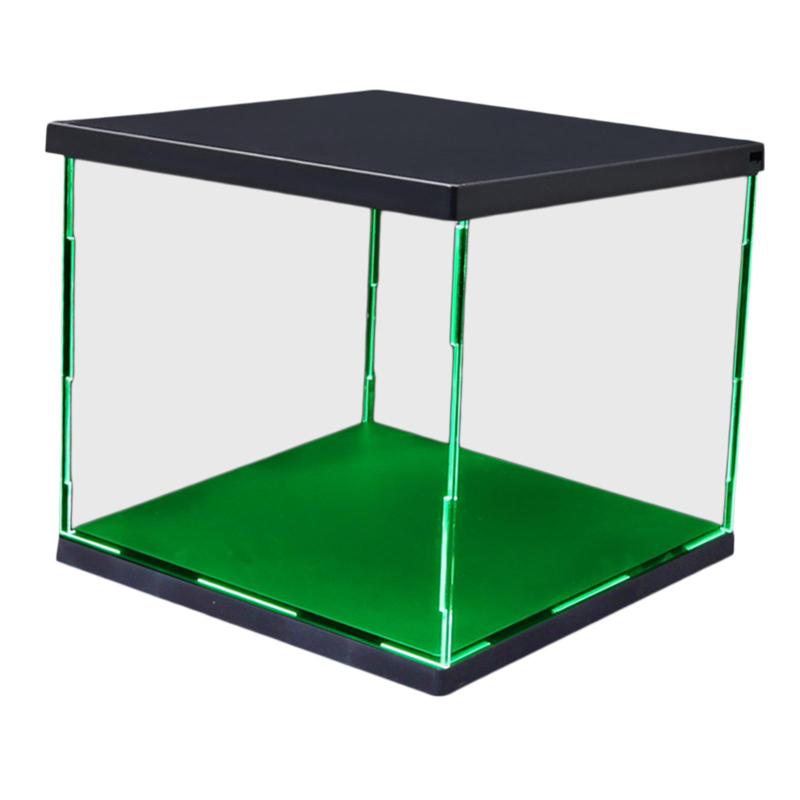 Clear Plastic Display Case with LED lights for Figure Model Display