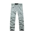 thumbnail image 1 of Pantalones de verano Qarigey para hombre con bolsillos laterales secado rápido gris claro, 1 of 6