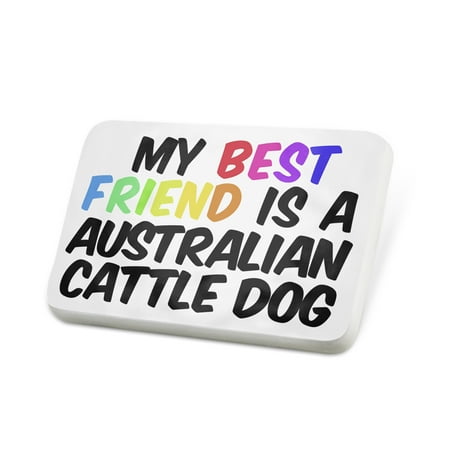 Porcelein Pin My best Friend a Australian Cattle Dog from Australia Lapel Badge –