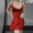 Red, variant on Lilgiuy Women's Fashion Suspender V-neck Sleeveless Solid Long Dress Formal Dress Summer Sales