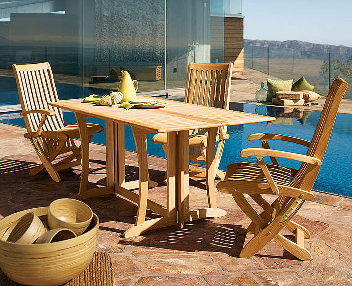 Teak Dining Set:6 Seater 7 Pc - 69" Warwick Dining Rectangle Table And 6 Multi Position Folding Reclining Warwick Arm Chairs Outdoor Patio Grade-A Teak Wood WholesaleTeak #WMDSWR3 - image 4 of 4