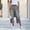Gray, variant on Women's Mid Rise Straight Leg Faux Denim Capri Pants Frayed Hem Comfortable Stretch Baggy Capris Pants with Pockets