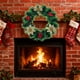 thumbnail image 5 of Corona de plástico, decoración navideña, corona artificial de invierno, corona navideña, corona colgante artificial, ideal para puertas, chimeneas, barandillas de escaleras, decoración de fiestas navi, 5 of 6