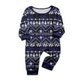 thumbnail image 2 of Yuaguia Christmas Family Matching Pajamas Set, Long Sleeve Tree Snowflake Fair Isle Tops Blue Plaid Pants, Holiday Sleepwear Loungewear Sets for Men Women Kids Baby, 2 of 4
