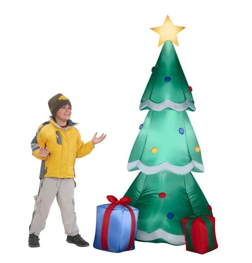 Indoor Outdoor Garden Yard Family Prop Decoration Tangkula 6 FT Inflatable Christmas Tree with Gift Boxes Self Inflating Electric Blow Up Lighted Interior with Fan and Anchor Ropes