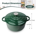 thumbnail image 3 of Hawsaiy 6 QT Enameled Cast Iron Dutch Oven with Lid, Pink, Includes 2 Oven Mitts, Nonstick Cookware for Baking, Roasting, Braising, Green, 3 of 11