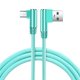 thumbnail image 1 of Bearachild Línea de datos tejida de nailon de doble codo de 1/2/3 metros para Android USB 3 .0 Cable de datos de teléfono Cable de repuesto Teléfono y Comunicación Menta verde 3 metros, 1 of 5