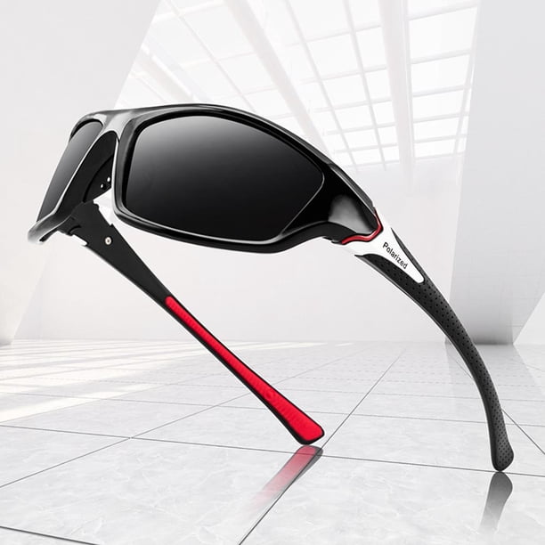 Gafas de sol polarizadas de visión nocturna Hombres UV400 Gafas de conducción (pierna) Rojo Negro Ndcxsfigh Accesorios para bicicletas