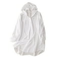 thumbnail image 2 of Soki Chemise à Capuche en Coton pour Femmes, Manches Longues, Plage, 2 of 6