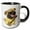 Black/White, variant on 3drose, Funny Cute Pug Puppy Dog Playing Banjo Cartoon, 15oz Two-tone Blue Mug