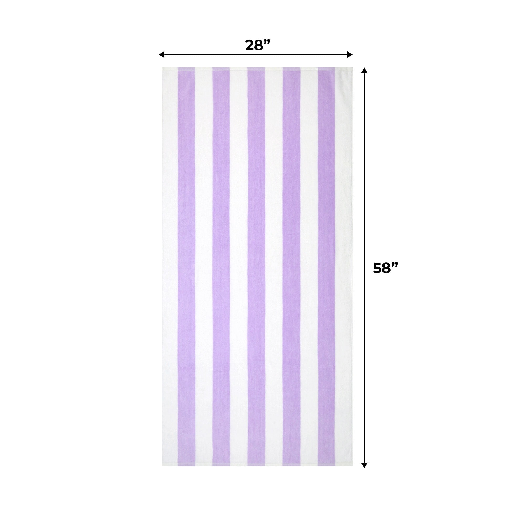 Mainstays Cabana Purple Beach Towel, 58" x 28", Purple