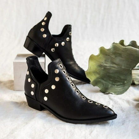 

Women s Winter Retro Breathable Hollow Sleeve Low Heels Roman Naked Boots