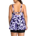 thumbnail image 4 of Plus Size Bathing Suits for Women Two Piece Tie-Front Tankini Swimsuits Tummy Control Swimwear, 4 of 9