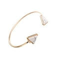thumbnail image 1 of Women Double Turquoise Stones Triangle Bracelet Open Geometric Bracelet, 1 of 1