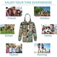 thumbnail image 5 of Fotbe Cactus Garden Pattern Youth Pullover Hooded Sweatshirt, Boys Hoodie, Kangaroo Pocket Hoodie for Kids Girls -Medium, 5 of 6