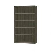 Pemberly Row Modern / Contemporary Bookcase (5 Shelf) in Gray Steel